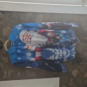 Santa Claus 🎅🏻🎅🏻 long sleeve button down shirt. NWT!